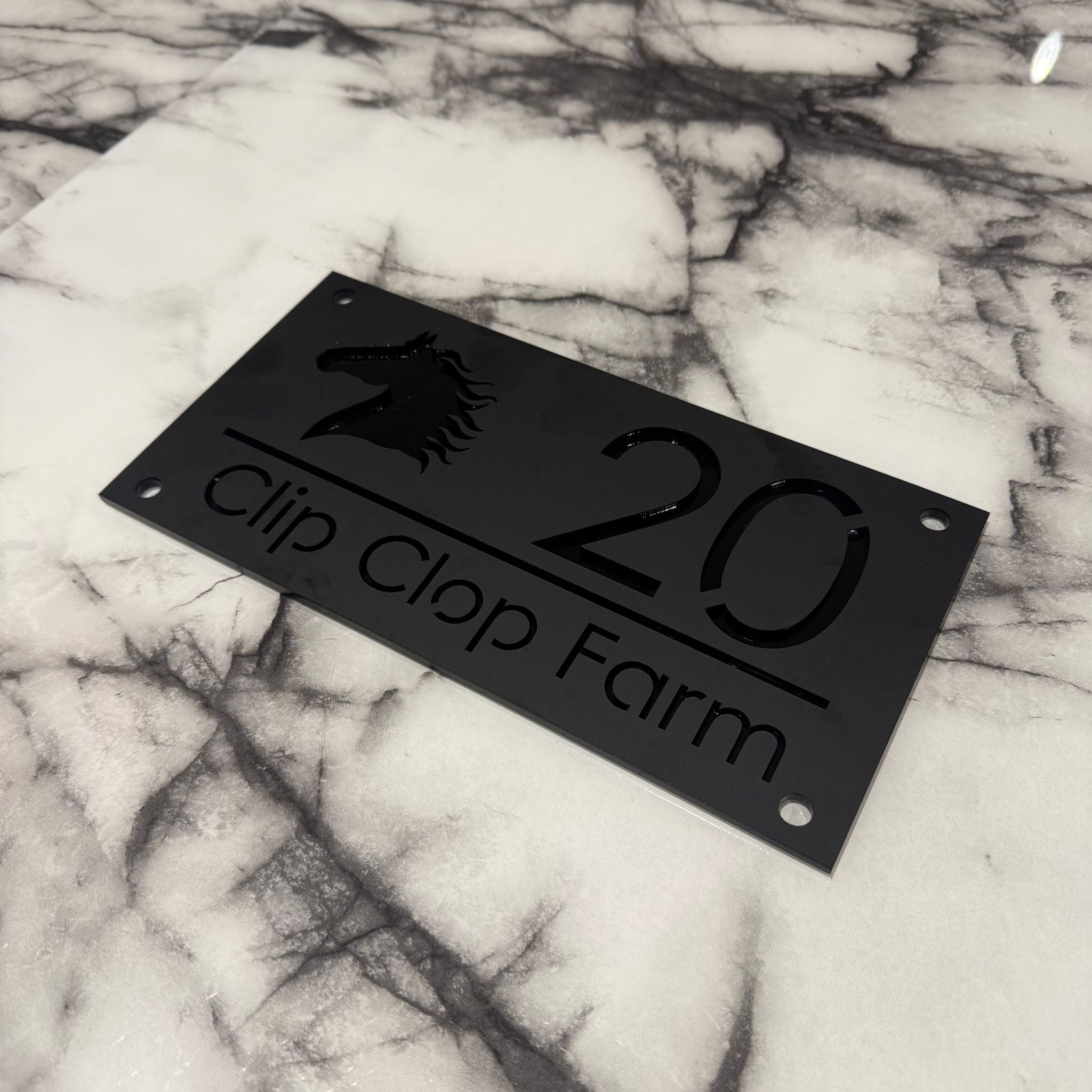Mr Plaques Horse Signs - MATTE BLACK