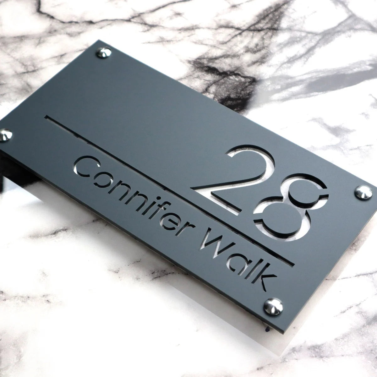 Luxe H1 A4 House Sign (Matte Grey)