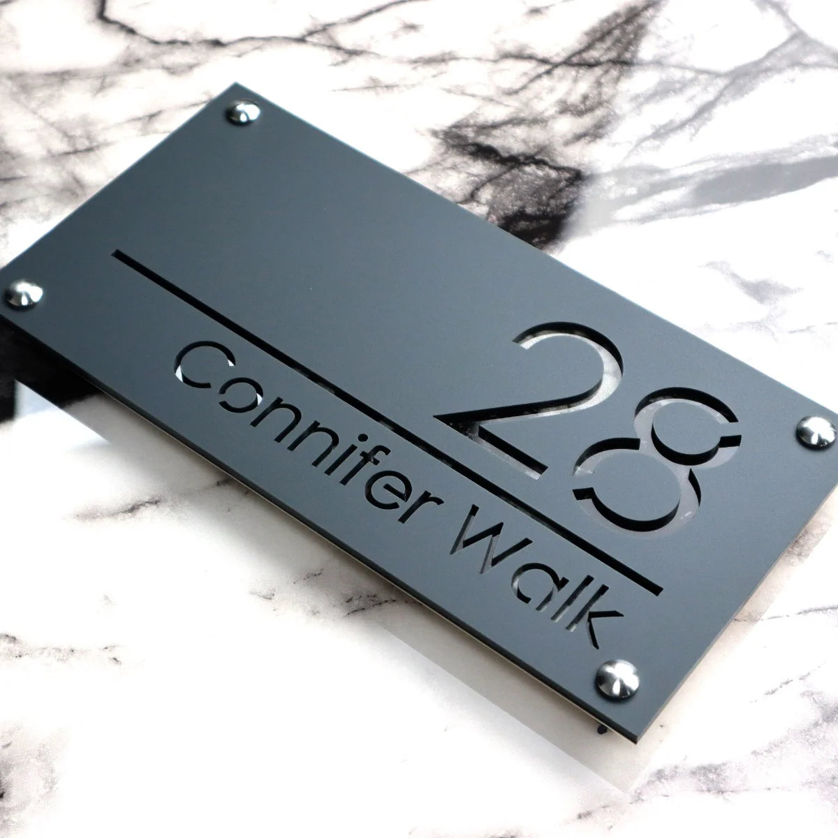 Luxe H1 A4 House Sign (Matte Grey)