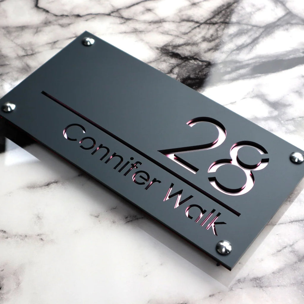 Luxe H1 A4 House Sign (Matte Grey)