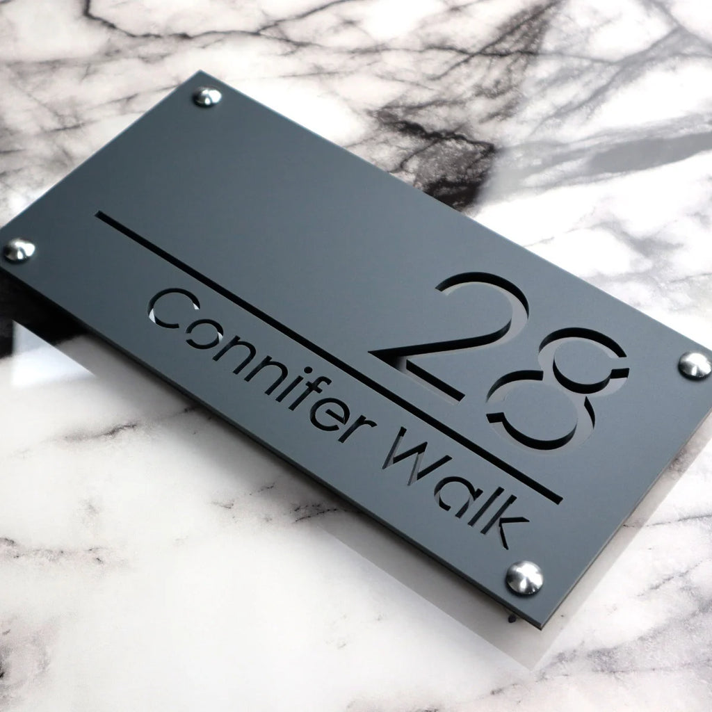 Luxe H1 A4 House Sign (Matte Grey)