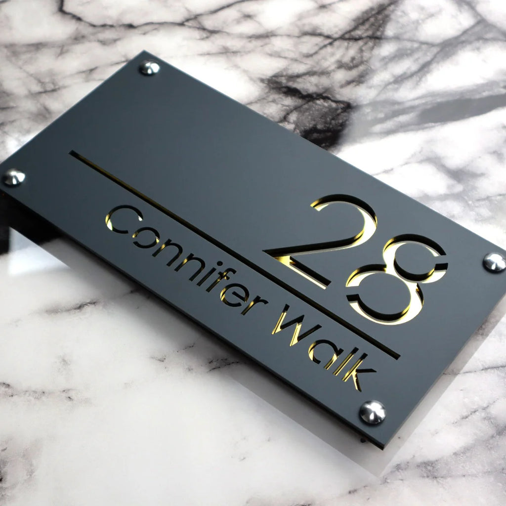 Luxe H1 A4 House Sign (Matte Grey)