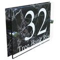 Mr Plaques Bellagio A5 House Sign Modern Glass Effect Acrylic Door Number & Name Plaque 200 × 130mm
