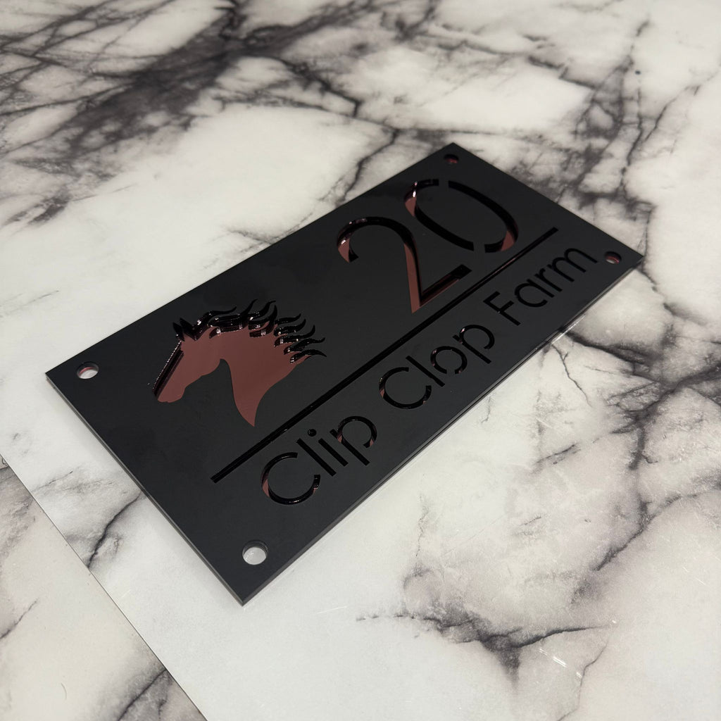 Mr Plaques Horse Signs - MATTE BLACK