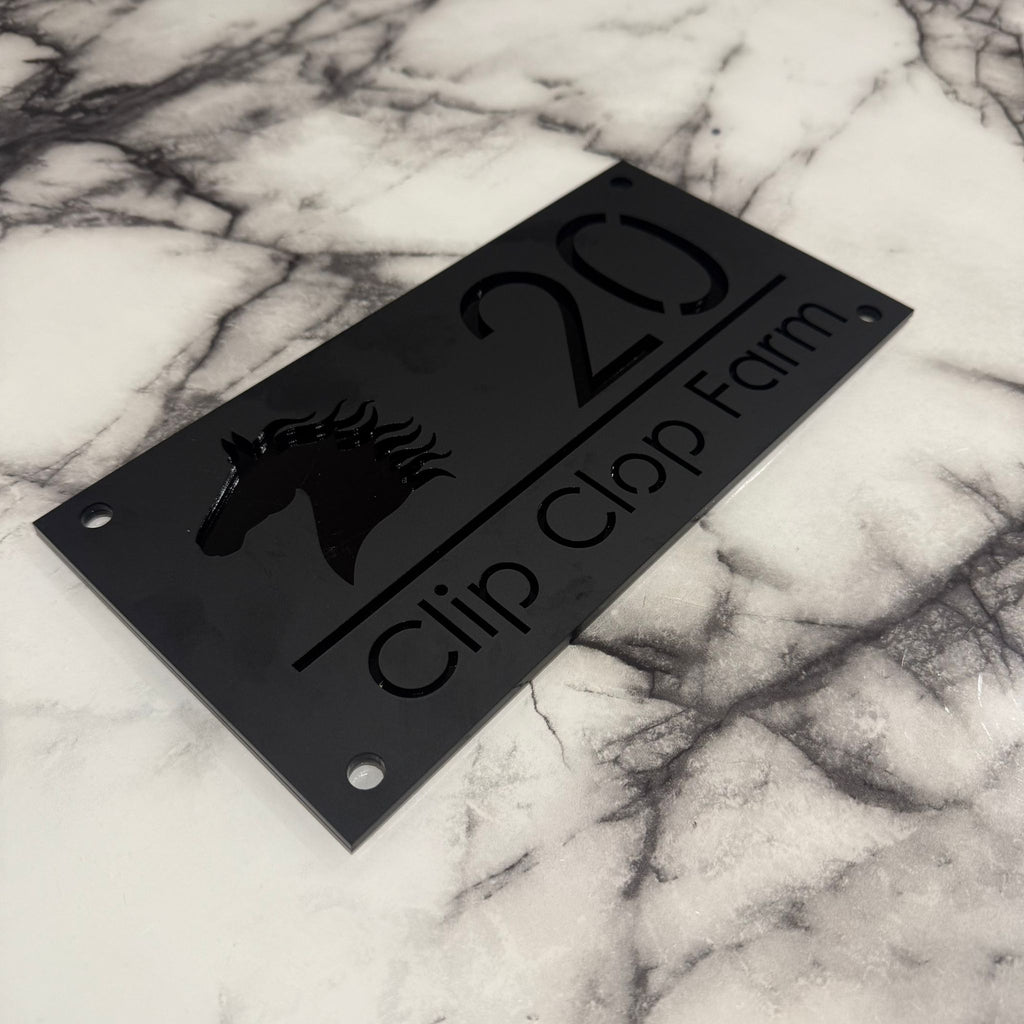Mr Plaques Horse Signs - MATTE BLACK
