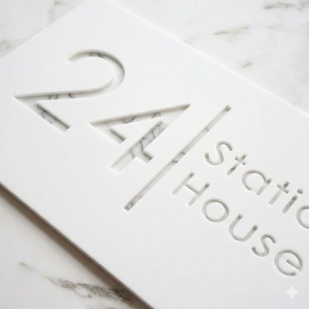 Bellissima H2 Personalised House Sign Black Acrylic Gold Door Plaque