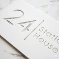 Bellissima H2 Personalised House Sign Black Acrylic Gold Door Plaque