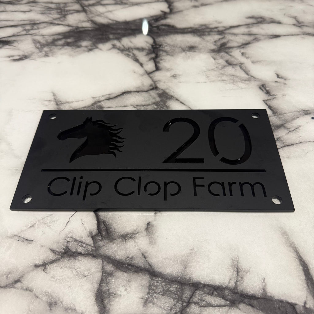 Mr Plaques Horse Signs - MATTE BLACK