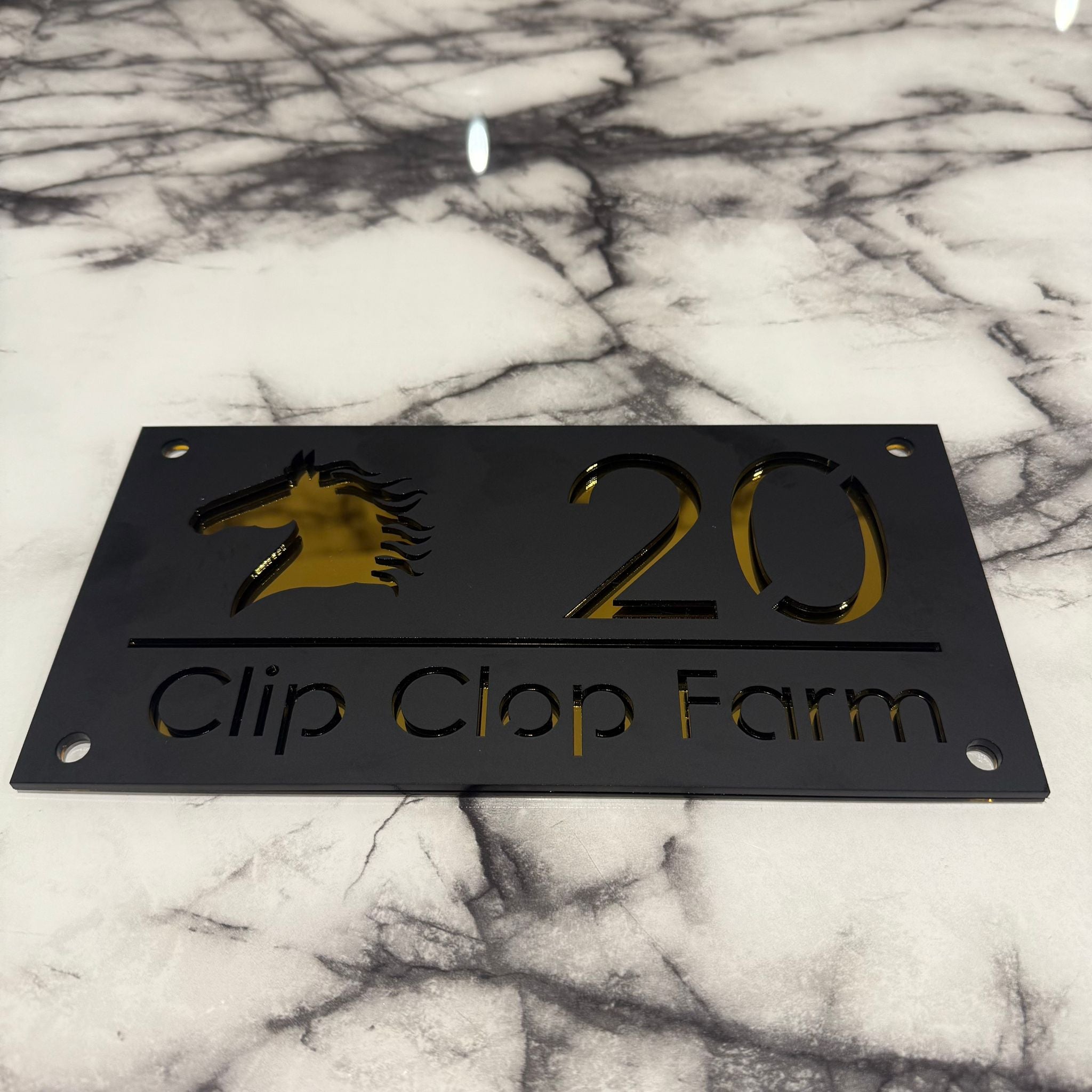 Mr Plaques Horse Signs - MATTE BLACK
