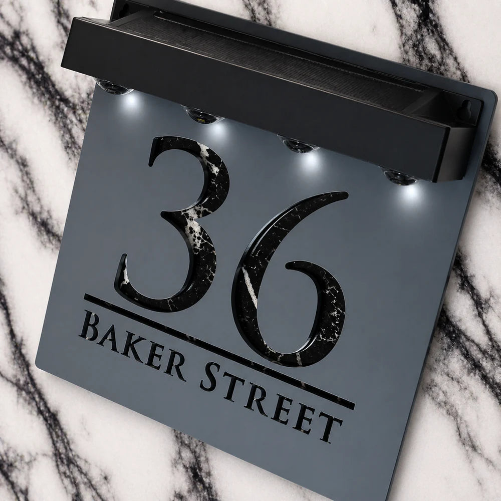 Mr Plaques Bellissima S1 A5 Solar LED Home Sign