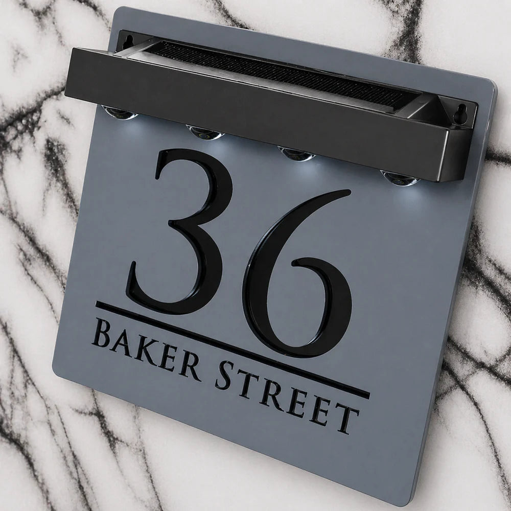 Mr Plaques Bellissima S1 A5 Solar LED Home Sign