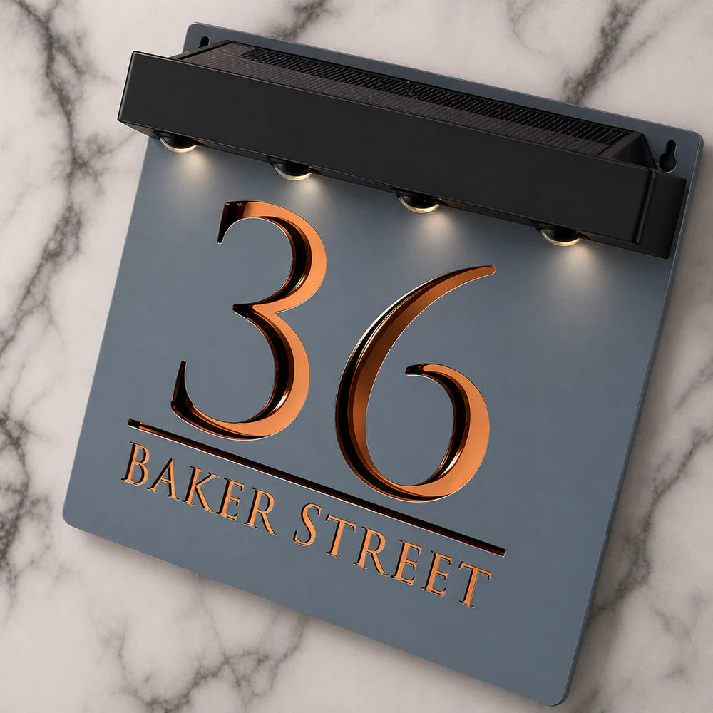 Mr Plaques Bellissima S1 A5 Solar LED Home Sign