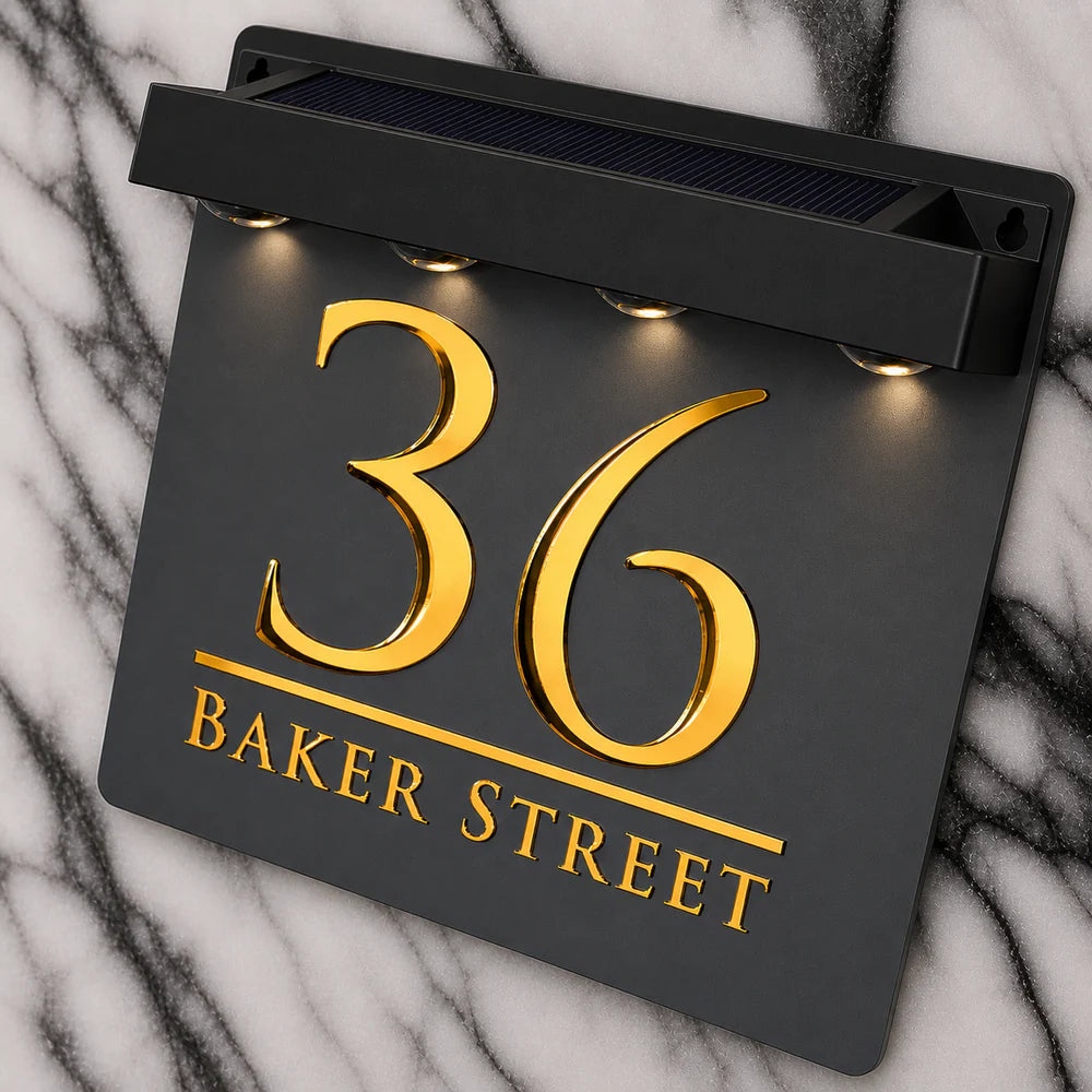Mr Plaques Bellissima S1 A5 Solar LED Home Sign