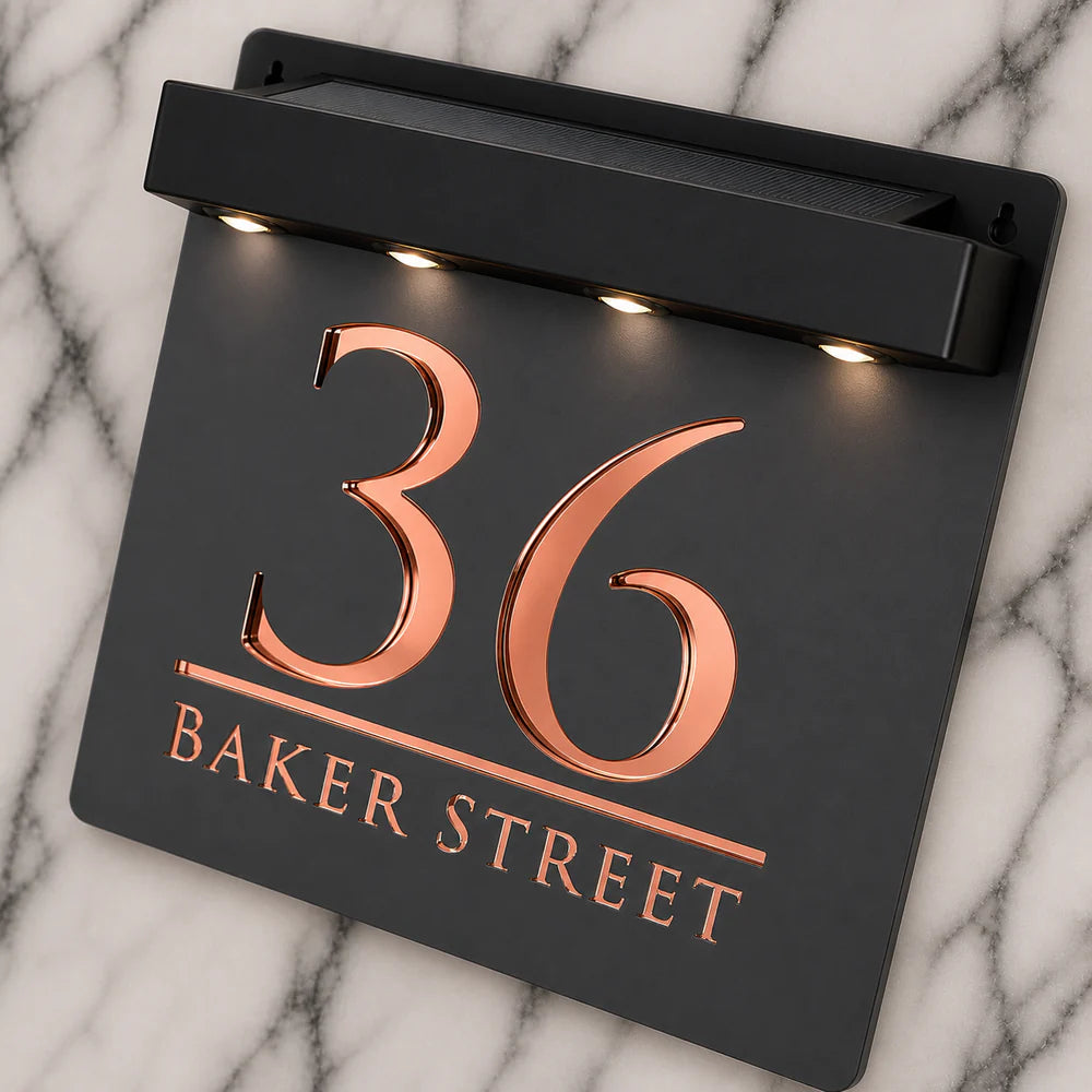 Mr Plaques Bellissima S1 A5 Solar LED Home Sign