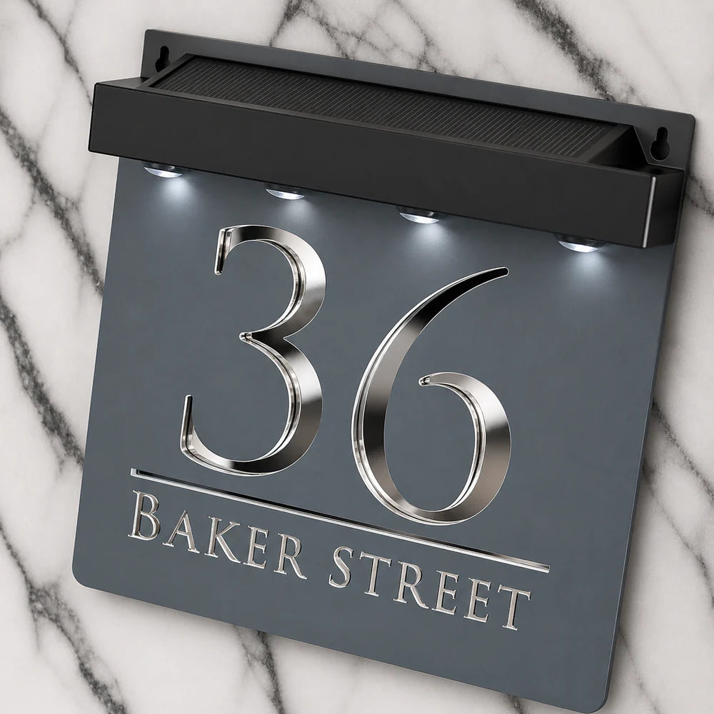 Mr Plaques Bellissima S1 A5 Solar LED Home Sign