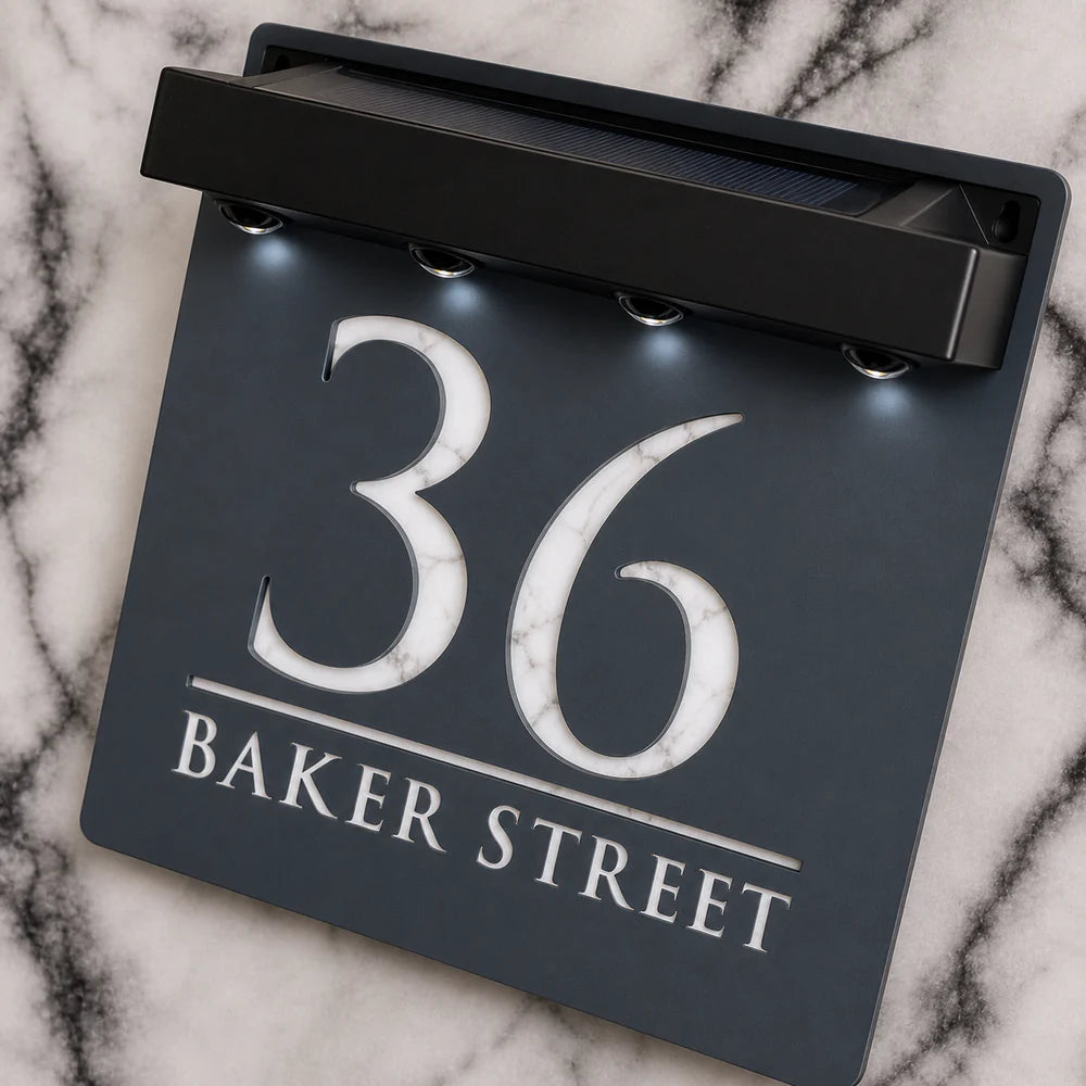 Mr Plaques Bellissima S1 A5 Solar LED Home Sign