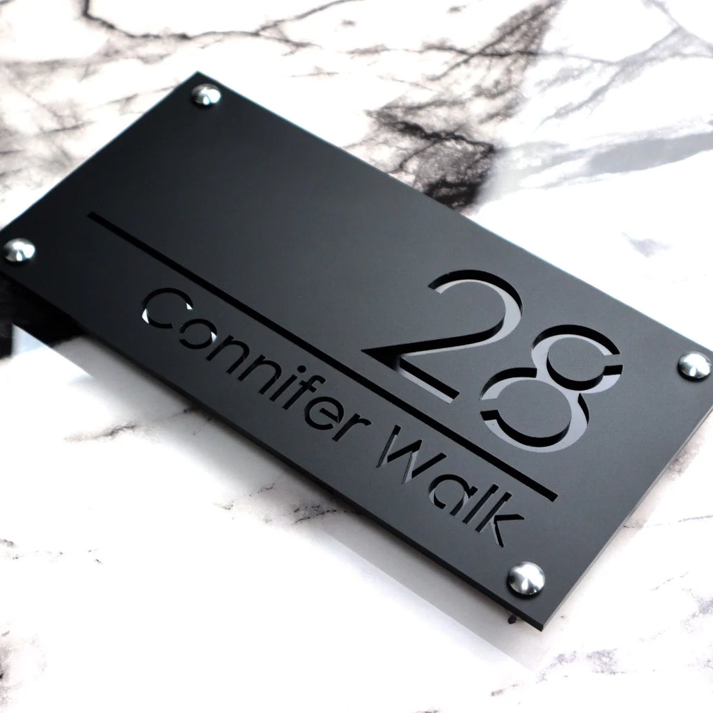 Luxe H1 A4 House Sign (Matte Black)