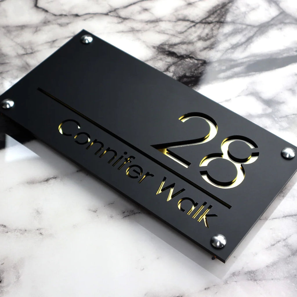 Luxe H1 A4 House Sign (Matte Black)
