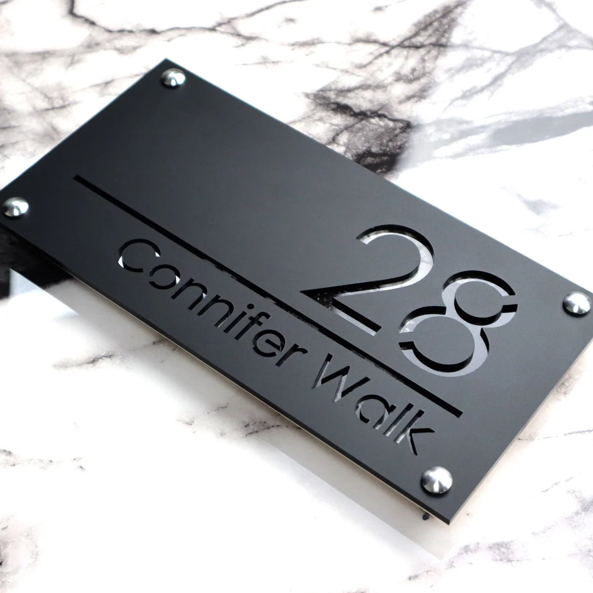 Luxe H1 A4 House Sign (Matte Black)