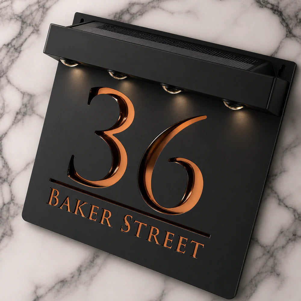 Mr Plaques Bellissima S1 A5 Solar LED Home Sign