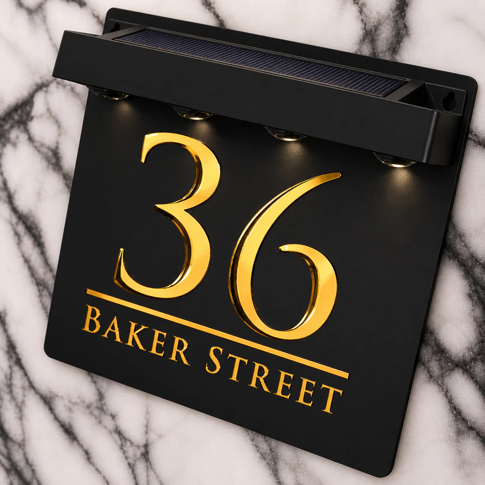 Mr Plaques Bellissima S1 A5 Solar LED Home Sign