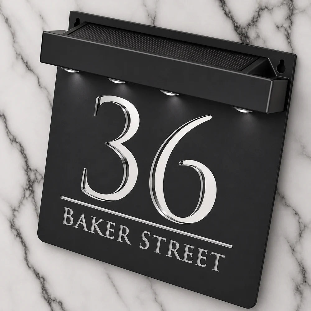 Mr Plaques Bellissima S1 A5 Solar LED Home Sign
