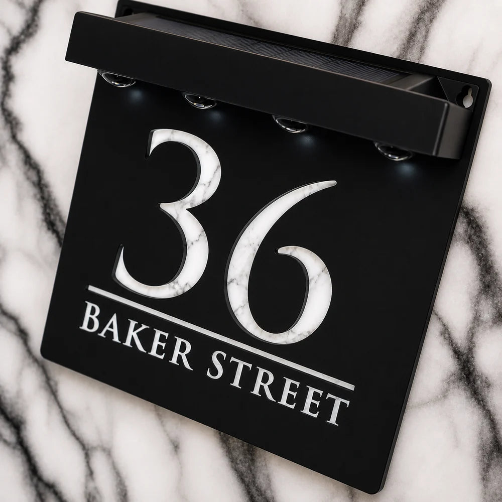 Mr Plaques Bellissima S1 A5 Solar LED Home Sign