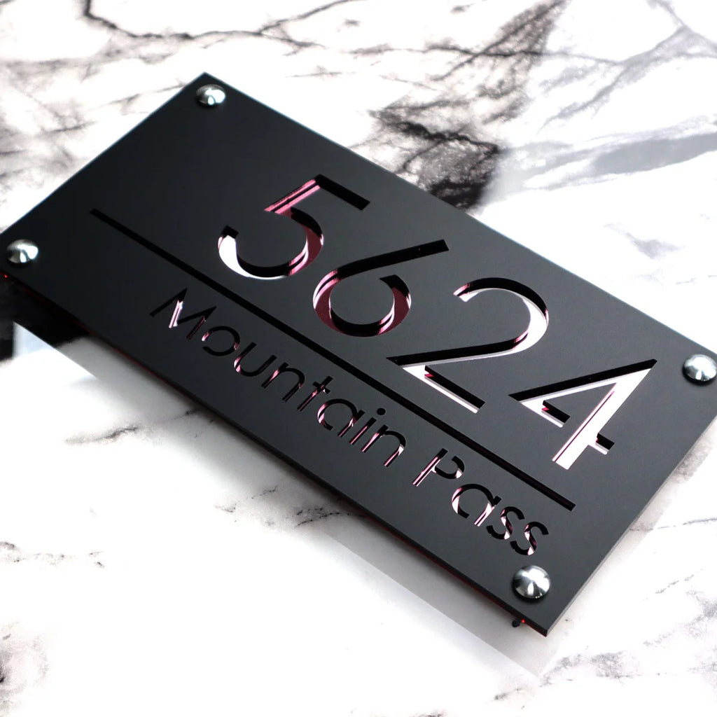 Luxe H1 A4 House Sign (Matte Black)