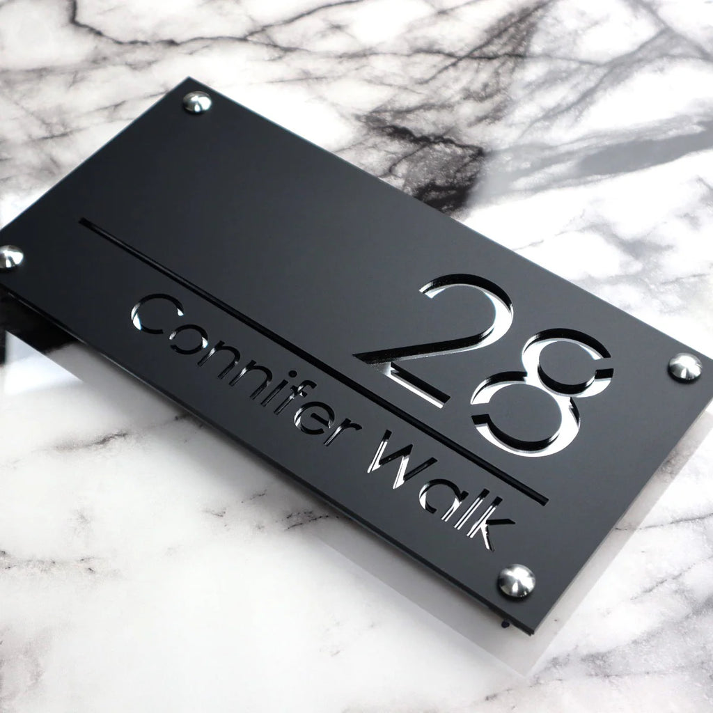 Luxe H1 A4 House Sign (Matte Black)