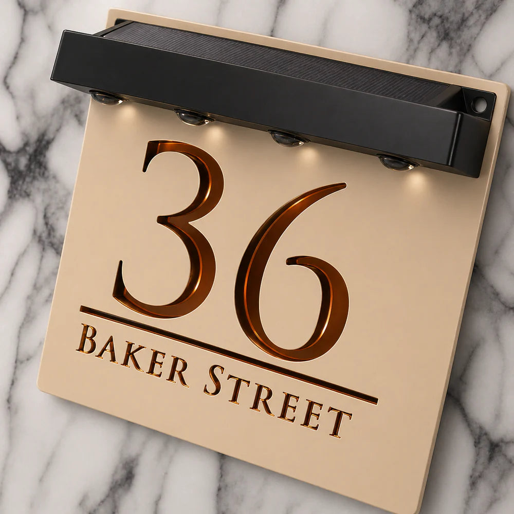 Mr Plaques Bellissima S1 A5 Solar LED Home Sign