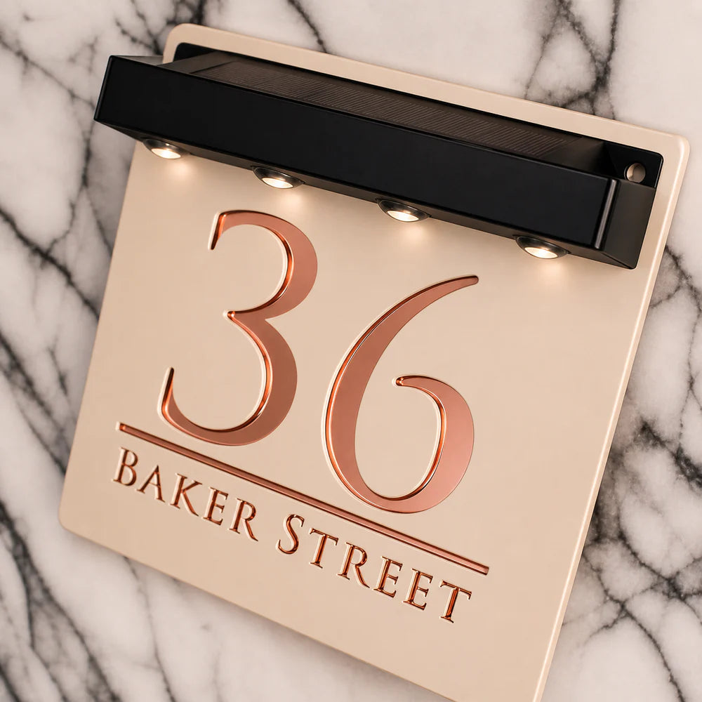 Mr Plaques Bellissima S1 A5 Solar LED Home Sign