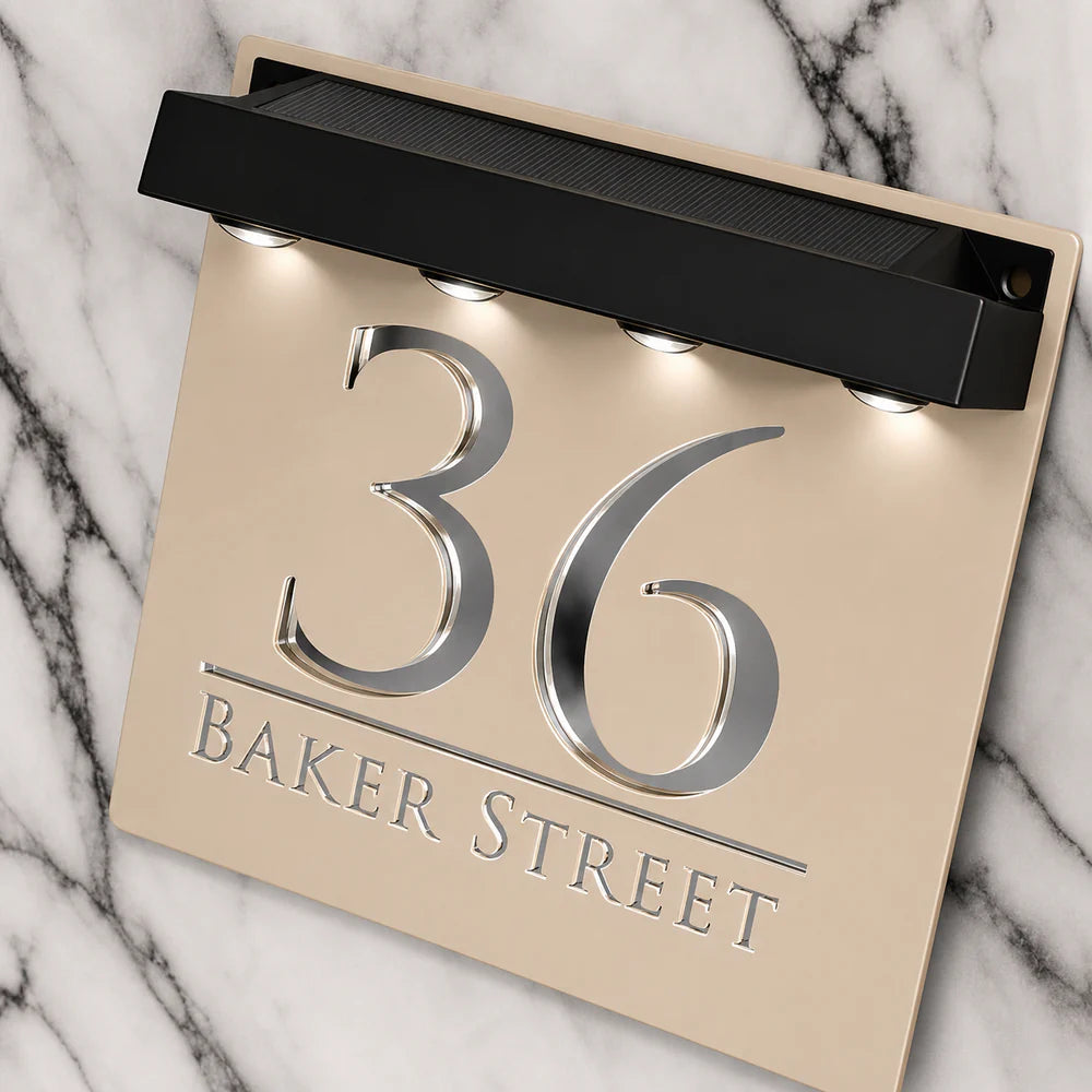 Mr Plaques Bellissima S1 A5 Solar LED Home Sign