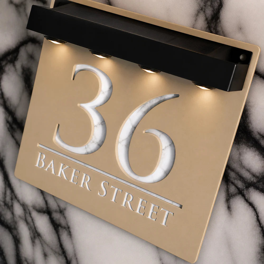 Mr Plaques Bellissima S1 A5 Solar LED Home Sign