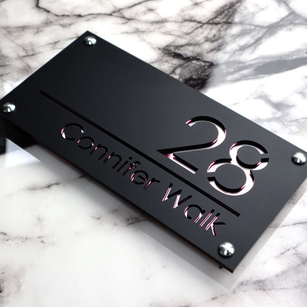 Luxe H1 A4 House Sign (Matte Black)