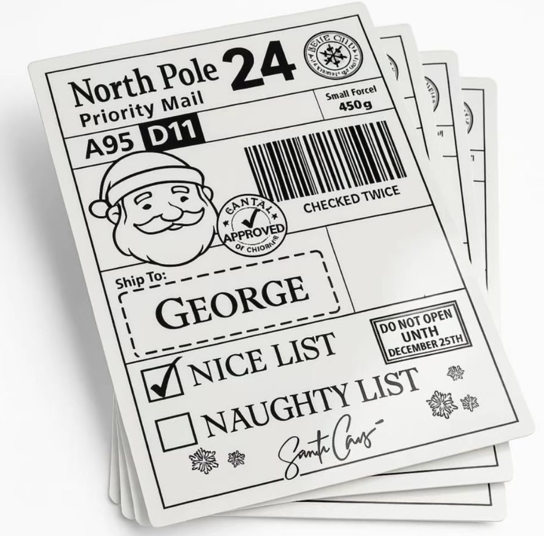Personalised Santa Post Labels