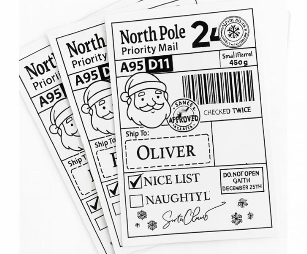 Personalised Santa Post Labels