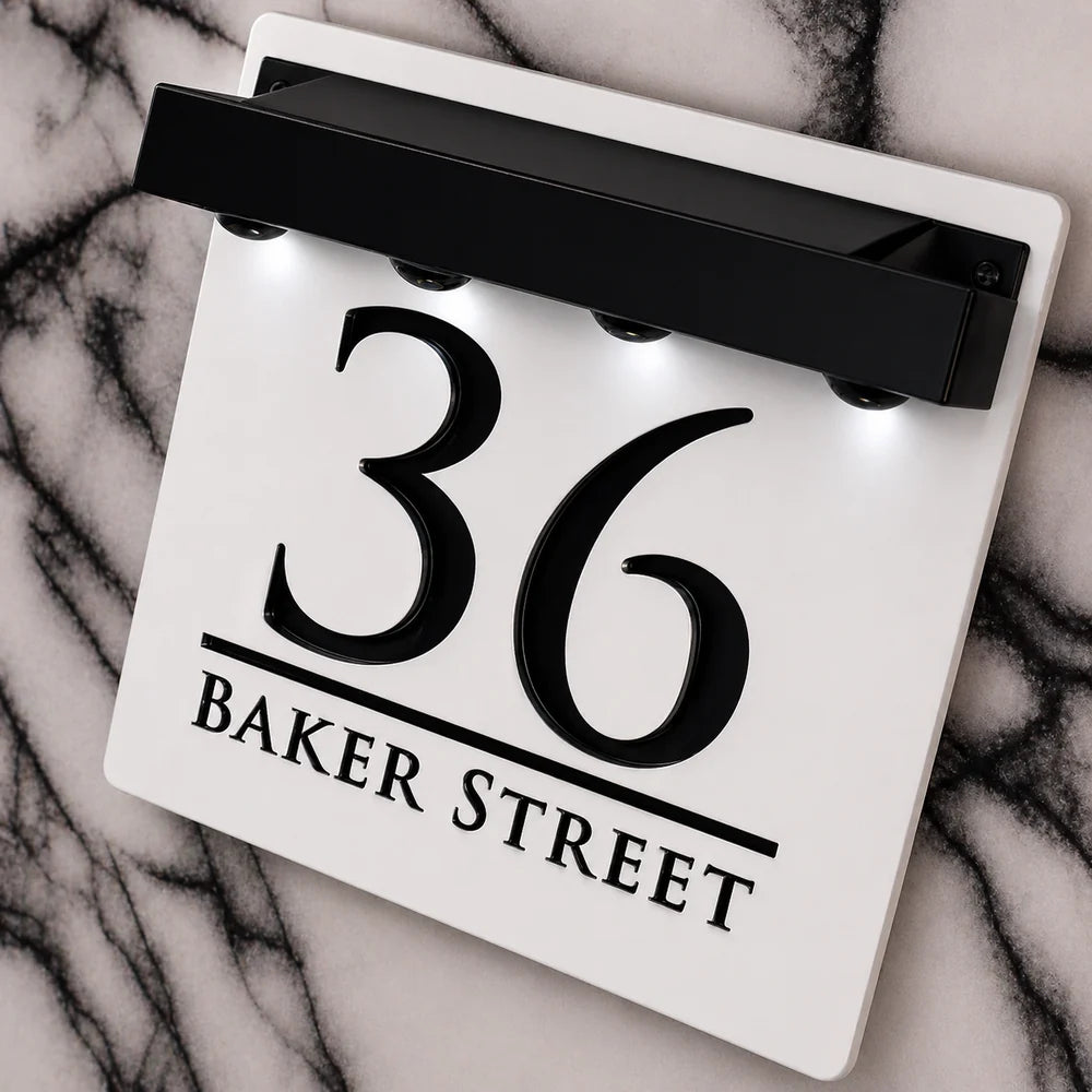 Mr Plaques Bellissima S1 A5 Solar LED Home Sign