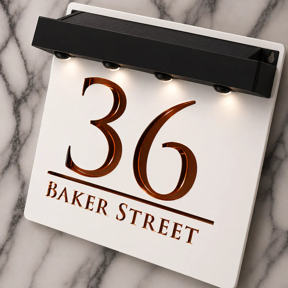 Mr Plaques Bellissima S1 A5 Solar LED Home Sign