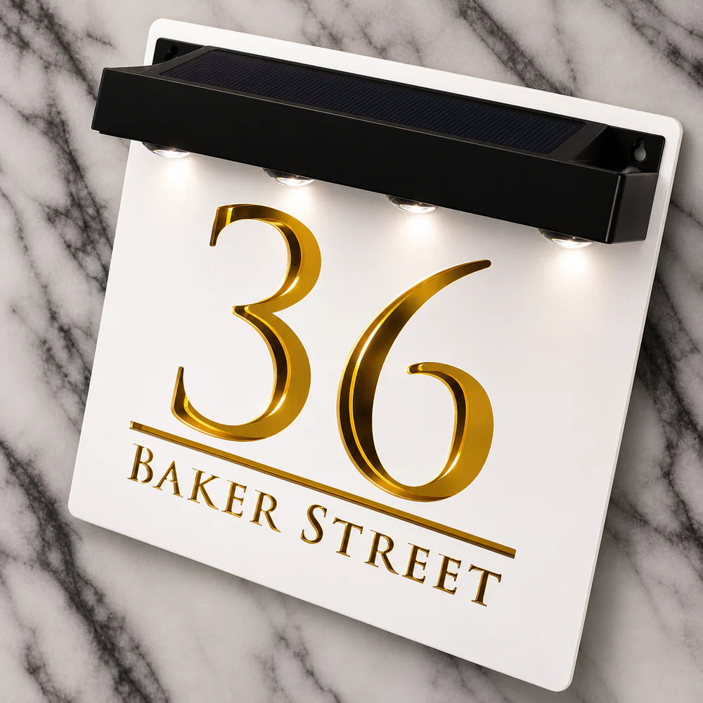 Mr Plaques Bellissima S1 A5 Solar LED Home Sign
