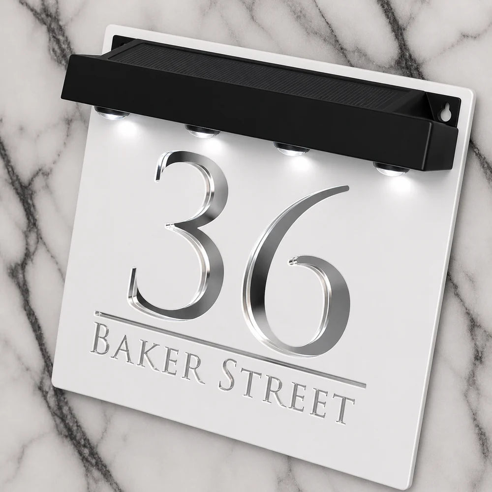 Mr Plaques Bellissima S1 A5 Solar LED Home Sign