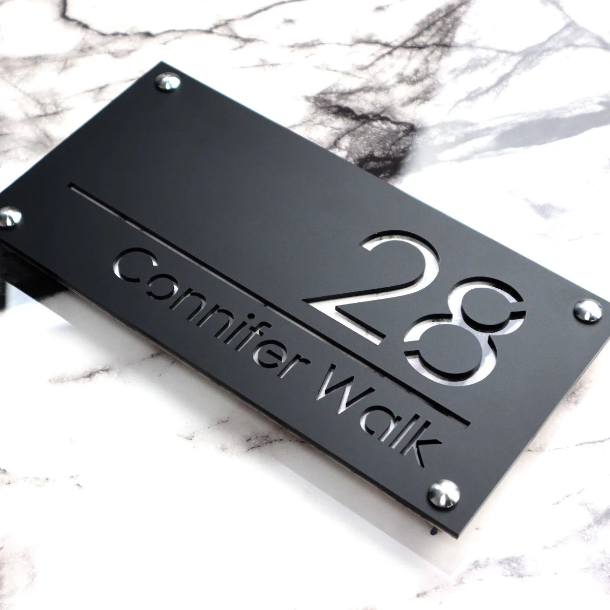 Luxe H1 A4 House Sign (Matte Black)
