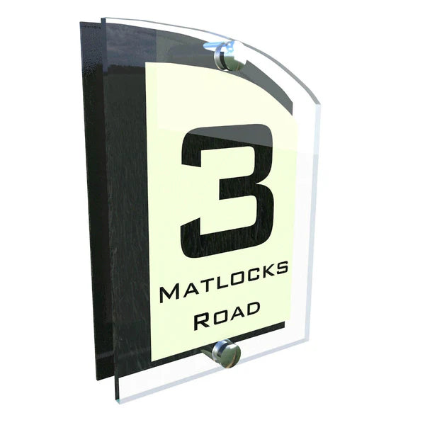 Mr Plaques Arched A5 Acrylic House Sign 200 × 130mm