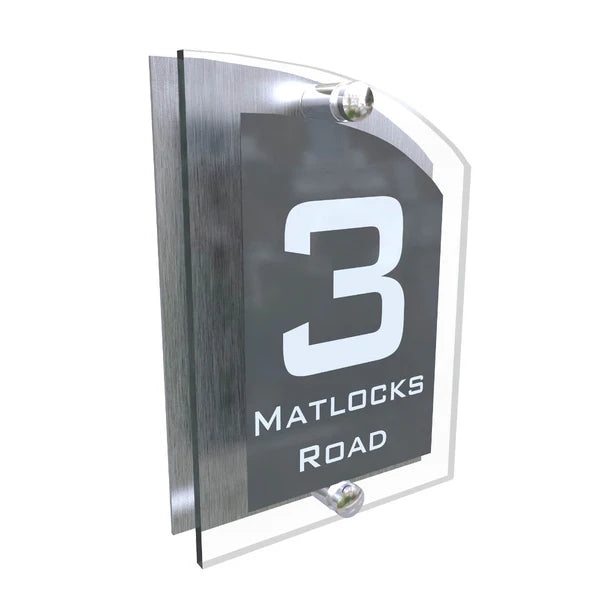 Mr Plaques Arched A5 Acrylic House Sign 200 × 130mm