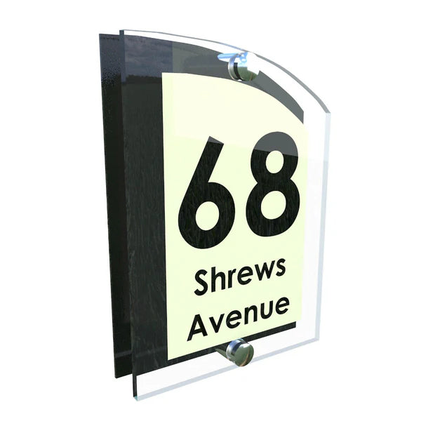 Mr Plaques Arched A5 Acrylic House Sign 200 × 130mm