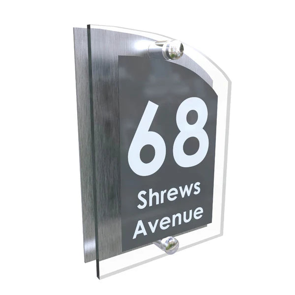 Mr Plaques Arched A5 Acrylic House Sign 200 × 130mm