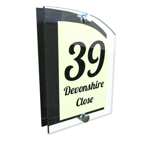 Mr Plaques Arched A5 Acrylic House Sign 200 × 130mm