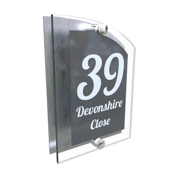 Mr Plaques Arched A5 Acrylic House Sign 200 × 130mm