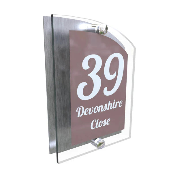 Mr Plaques Arched A5 Acrylic House Sign 200 × 130mm
