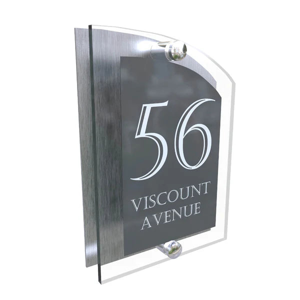 Mr Plaques Arched A5 Acrylic House Sign 200 × 130mm