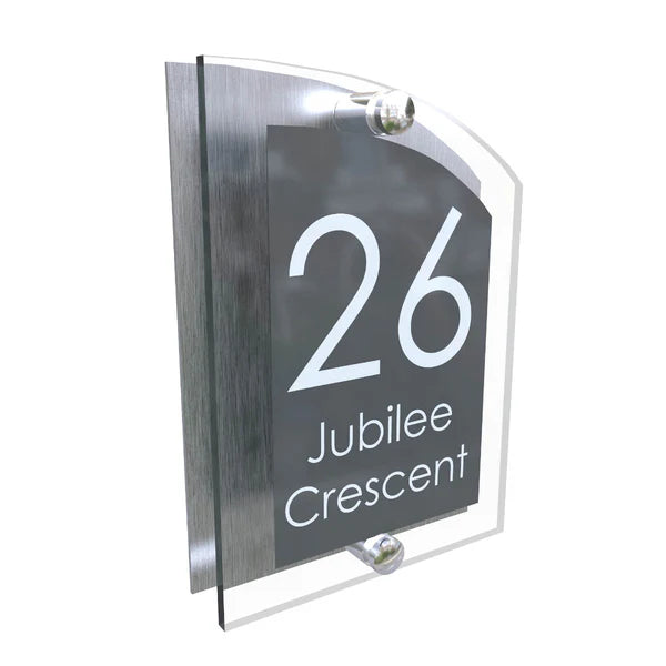 Mr Plaques Arched A5 Acrylic House Sign 200 × 130mm
